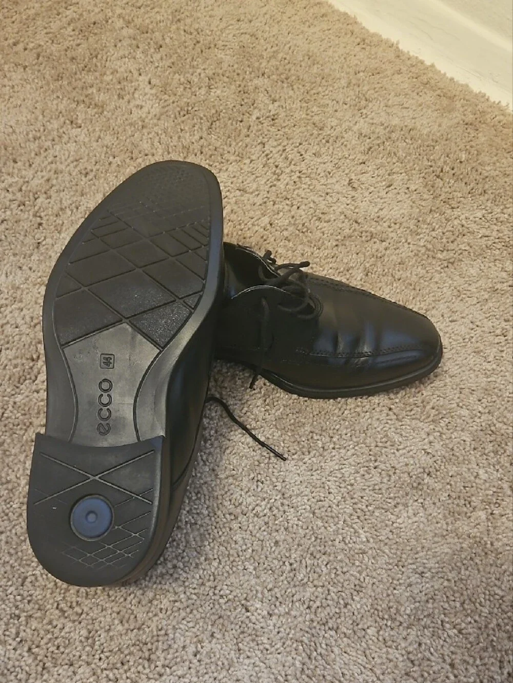 Ecco Black Leather Lace-Up Oxford Dress Shoes